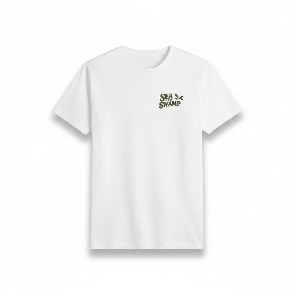 Cypress Sunset Tee – White Front Mockup